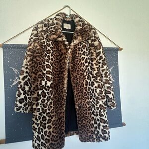 LOFT Brown Leopard Teddy Jacket